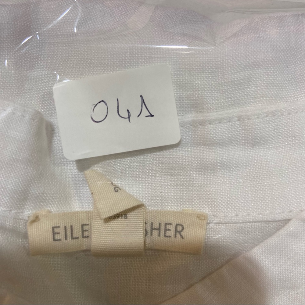 Eileen Fisher 100% organic linen button up blouse top size L - Picture 7 of 7
